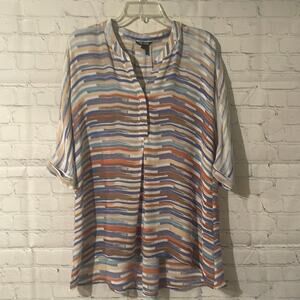 Nic & Zoe striped tunic blouse size small- oversized
